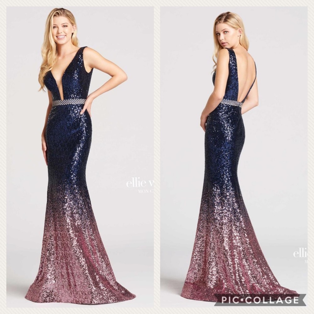 Ellie Wilde ombré sequins long Gown